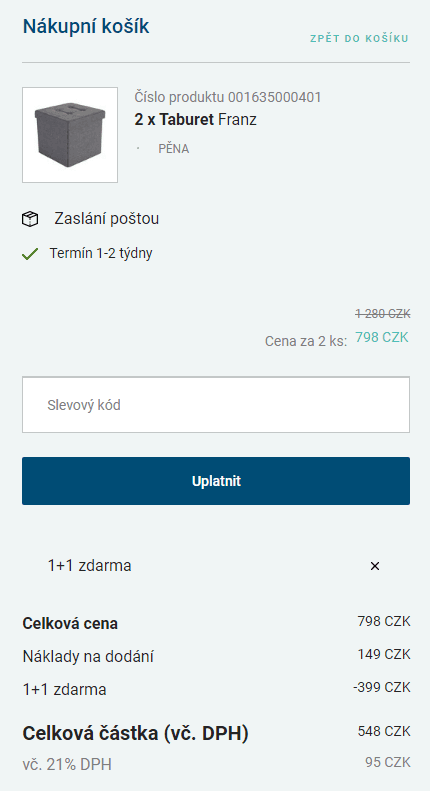 2x taburet Franz, úložný prostor