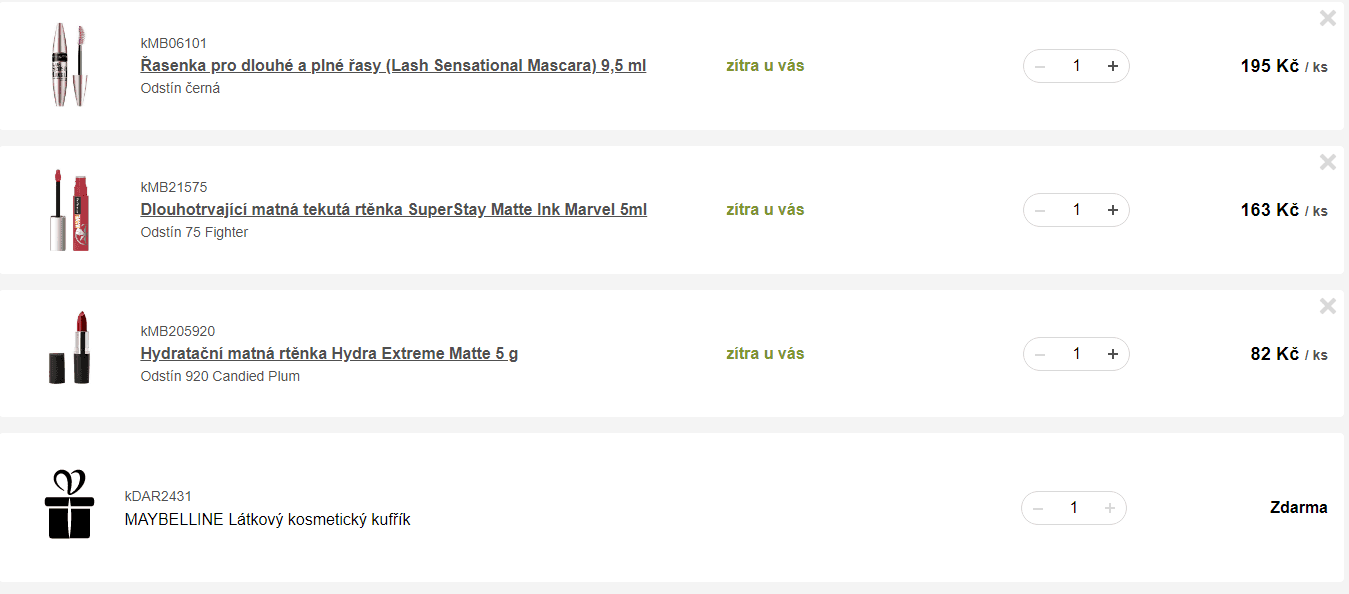 Kosmetický kufřík k nákupu Maybelline