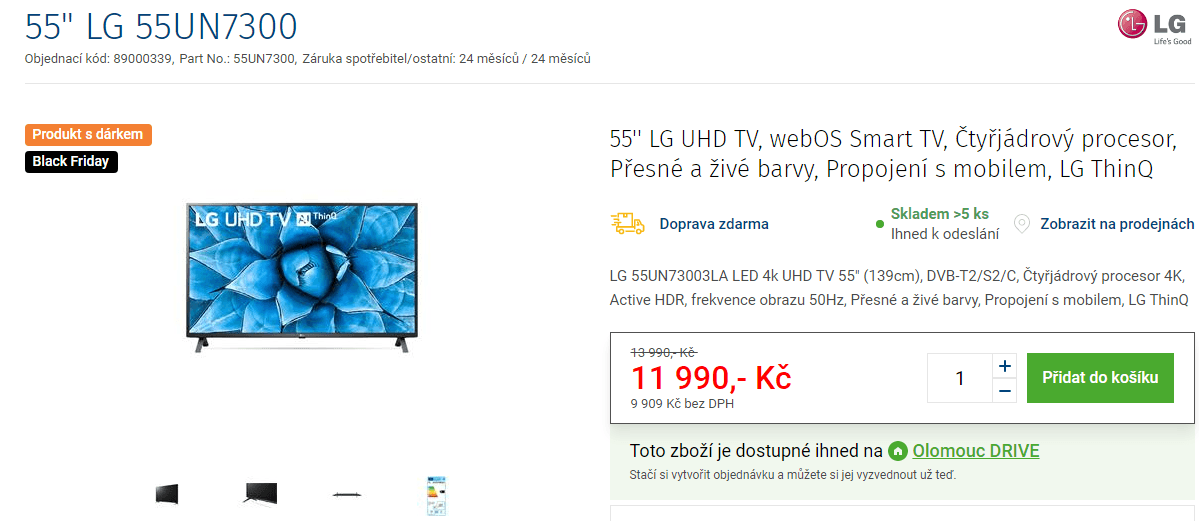 4K Smart TV, Android, 139cm, HDR, LG