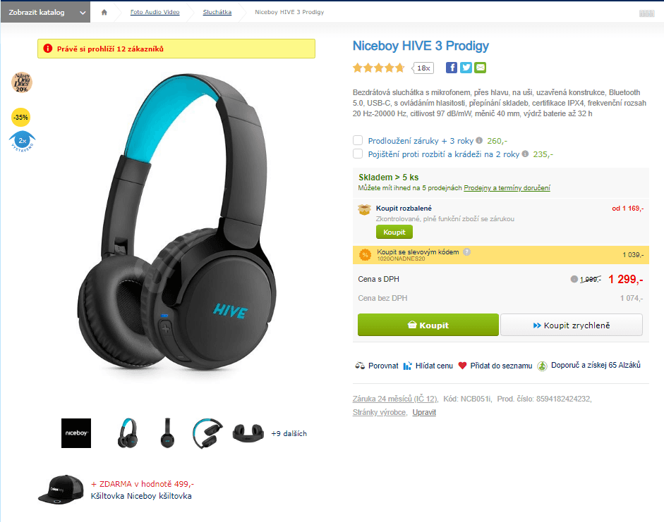 BT sluchátka Niceboy HIVE 3 Prodigy