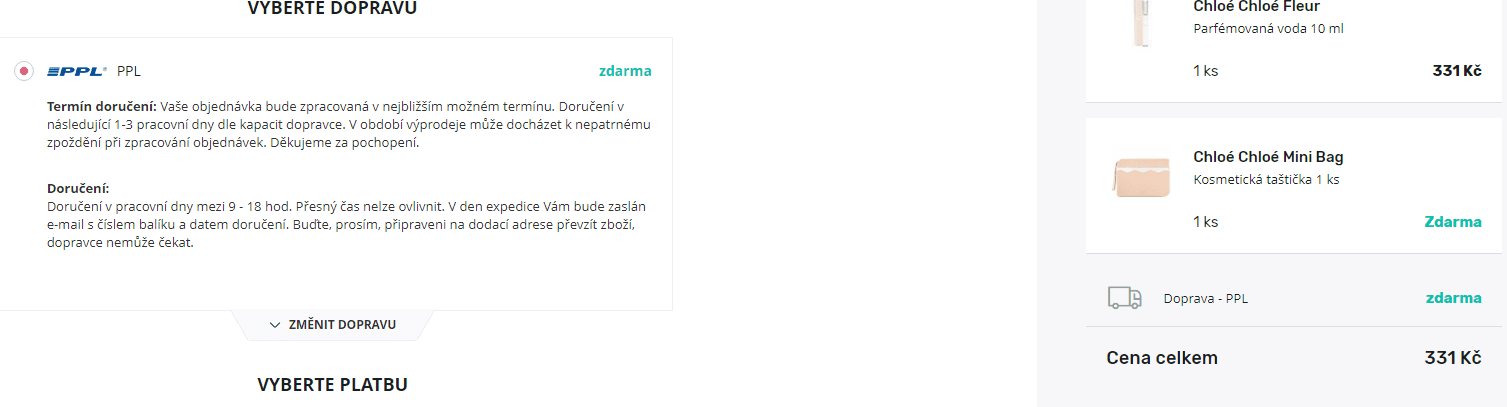 Psaníčko zdarma k parfémům Chloé