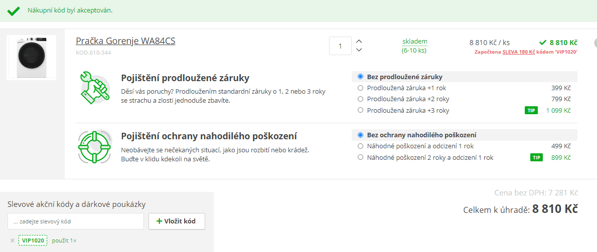 Parní pračka Gorenje, 8kg, 1400 ot., A+++