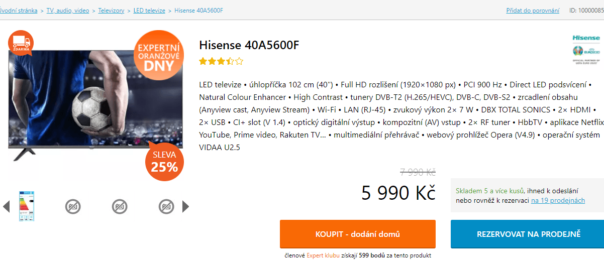 FHD TV, Smart, T2, 100cm, Hisense