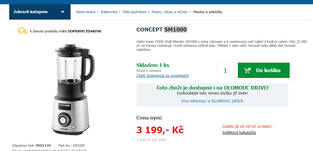 Vařící mixér Concept Multi Blender, 22000 ot.