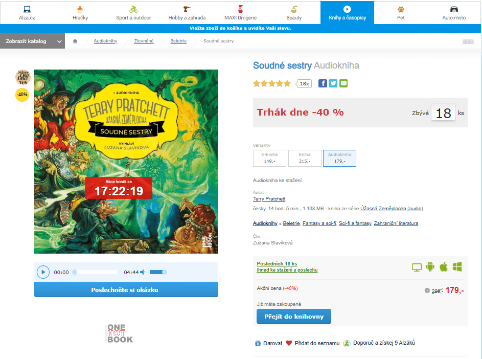 Soudné sestry, Terry Pratchett, audiokniha