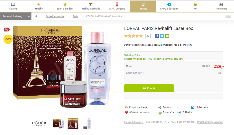 Dárková kosmetická sada L'ORÉAL PARIS Revitalift 