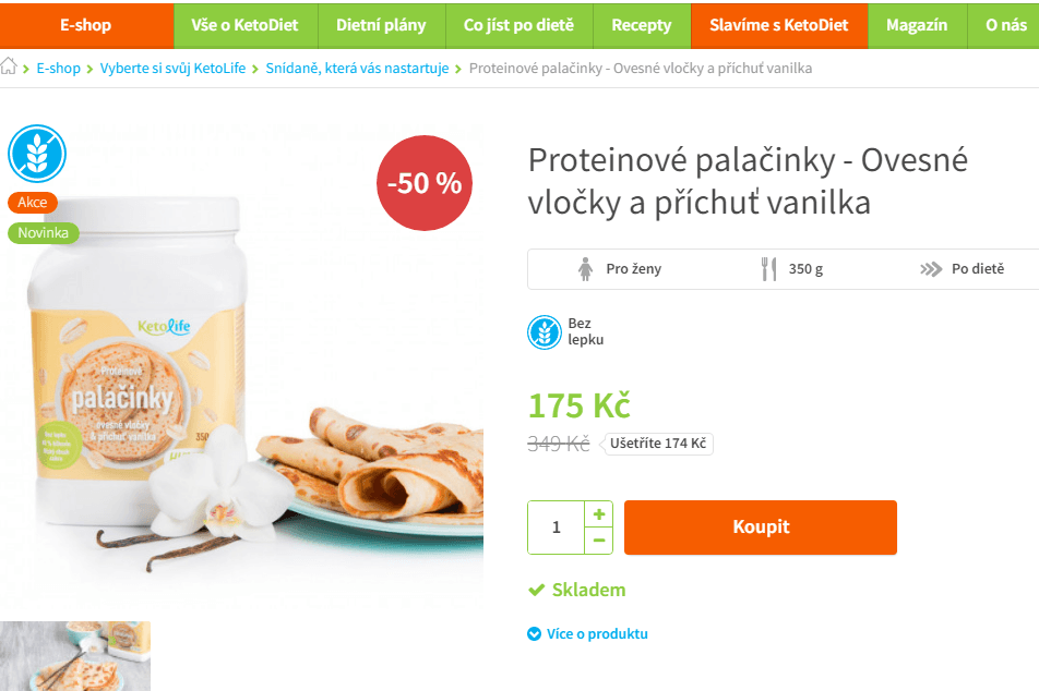 Proteinové palačinky - ovesné vločky 350g
