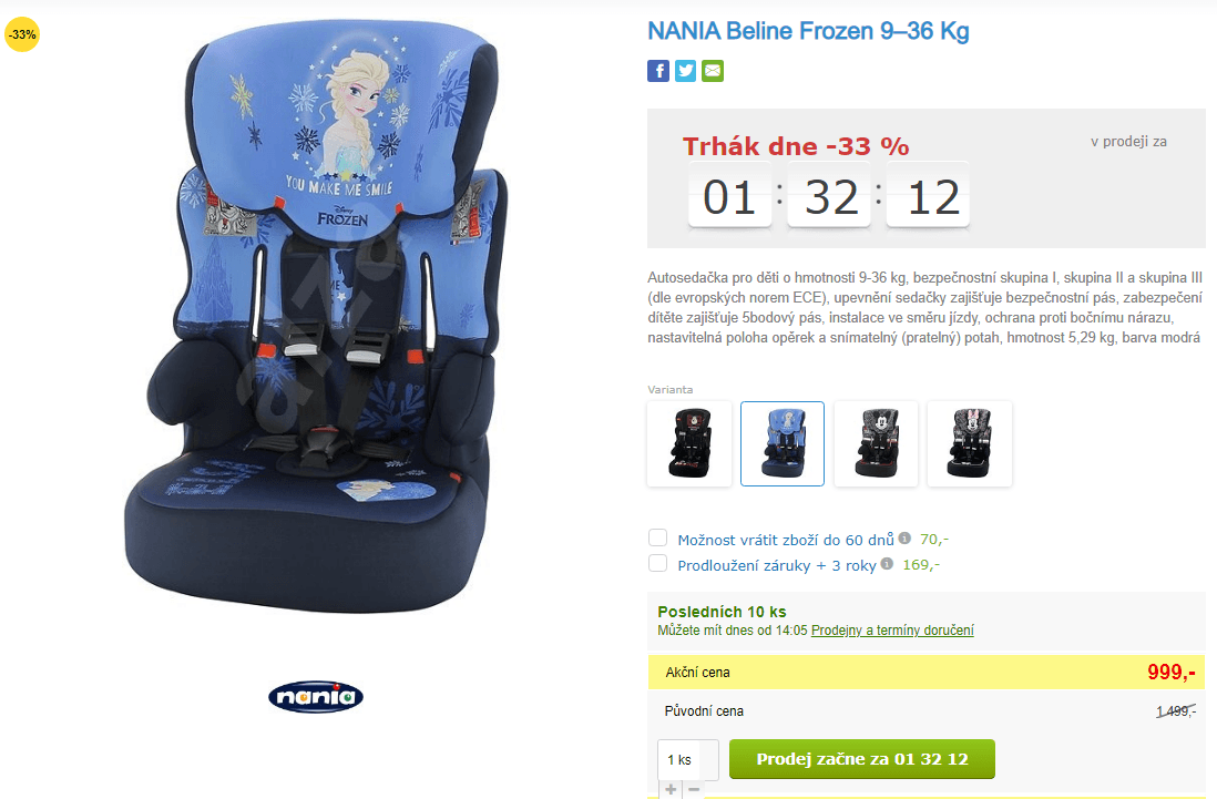 Autosedačka Nania Beline Frozen 9–36 kg