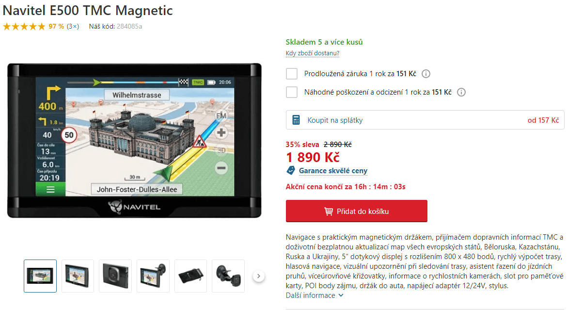 Navigace Navitel E500 TMC Magnetic