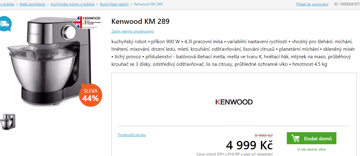 Kuchyňský robot Kenwood KM 289 Prospero