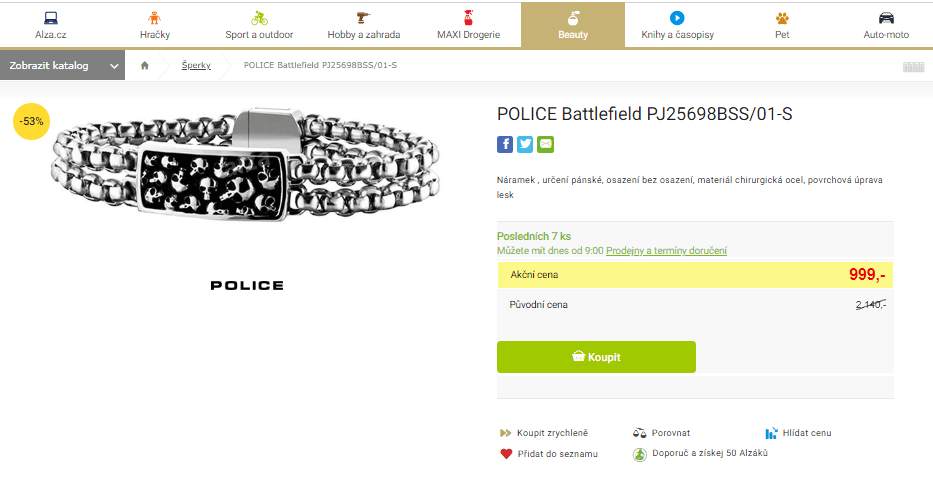 Pánský náramek Police Battlefield