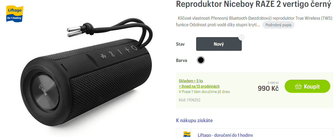 Bezdrátový reprák Niceboy Raze 2