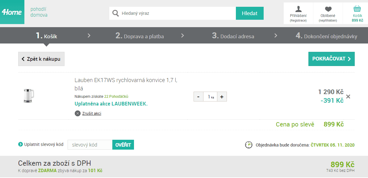 Rychlovarná konvice Lauben 1,7 l