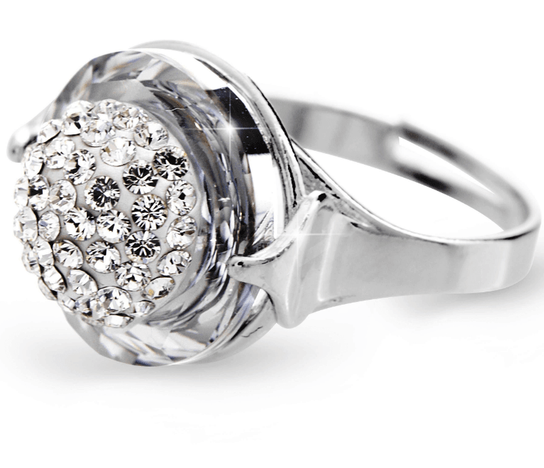 Stříbrný prsten JSB, Swarovski