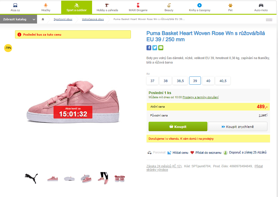 Dámské boty Puma Basket Heart Woven Rose