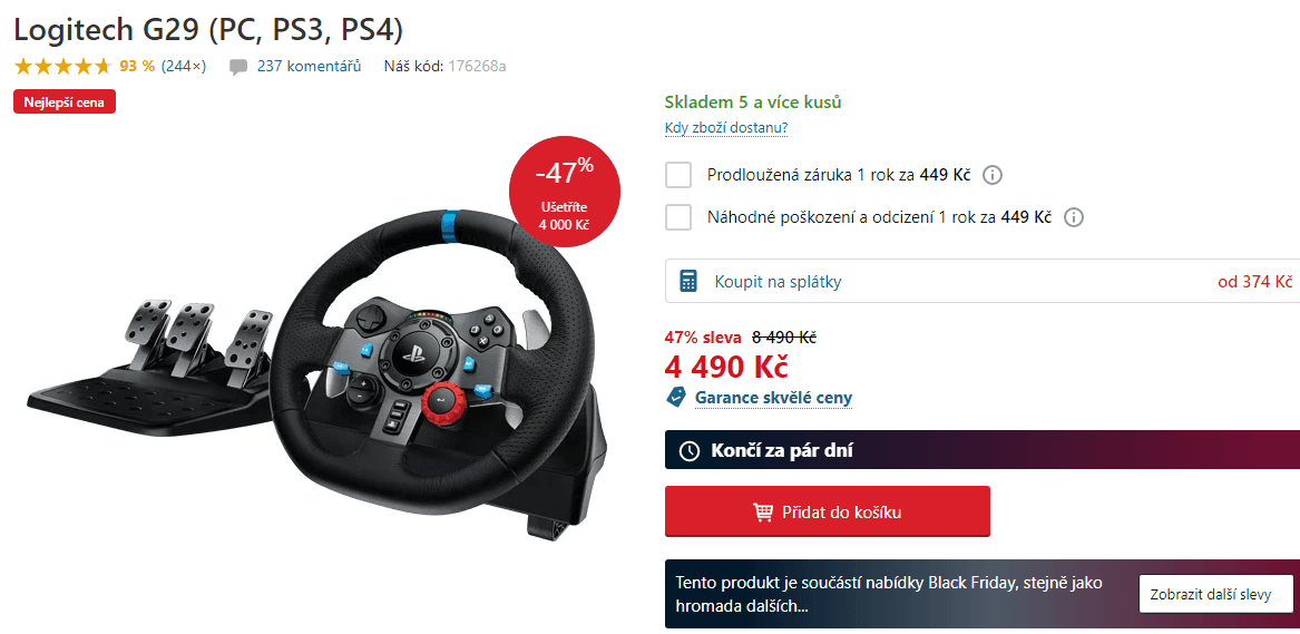Volant s pedály Logitech (PC, PS)