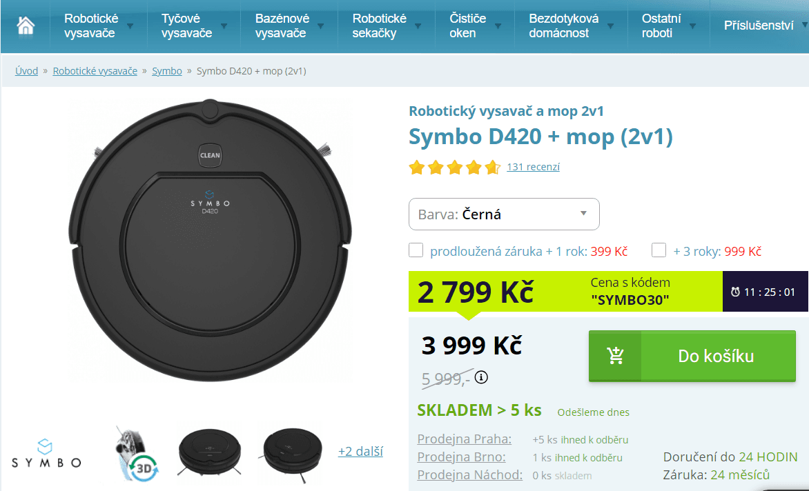 Robotický vysavač Symbo D420