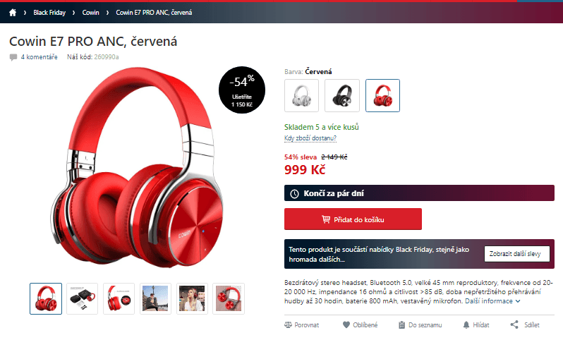 BT headset Cowin E7 PRO ANC