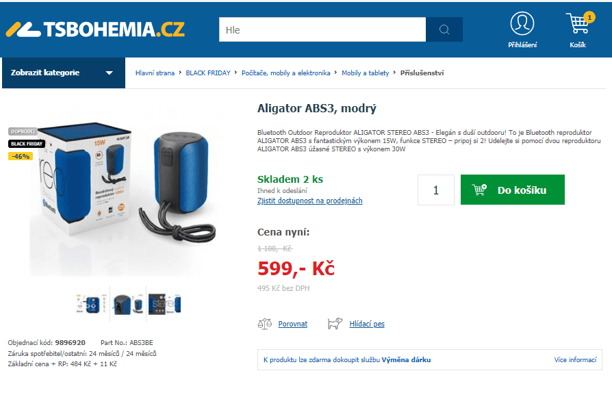 Bezdrátový reproduktor Aligator ABS3