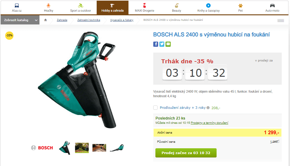 Vysavač listí Bosch ALS 2400