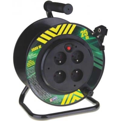 Kabel na bubnu Emos, 25 m, 4 zásuvky
