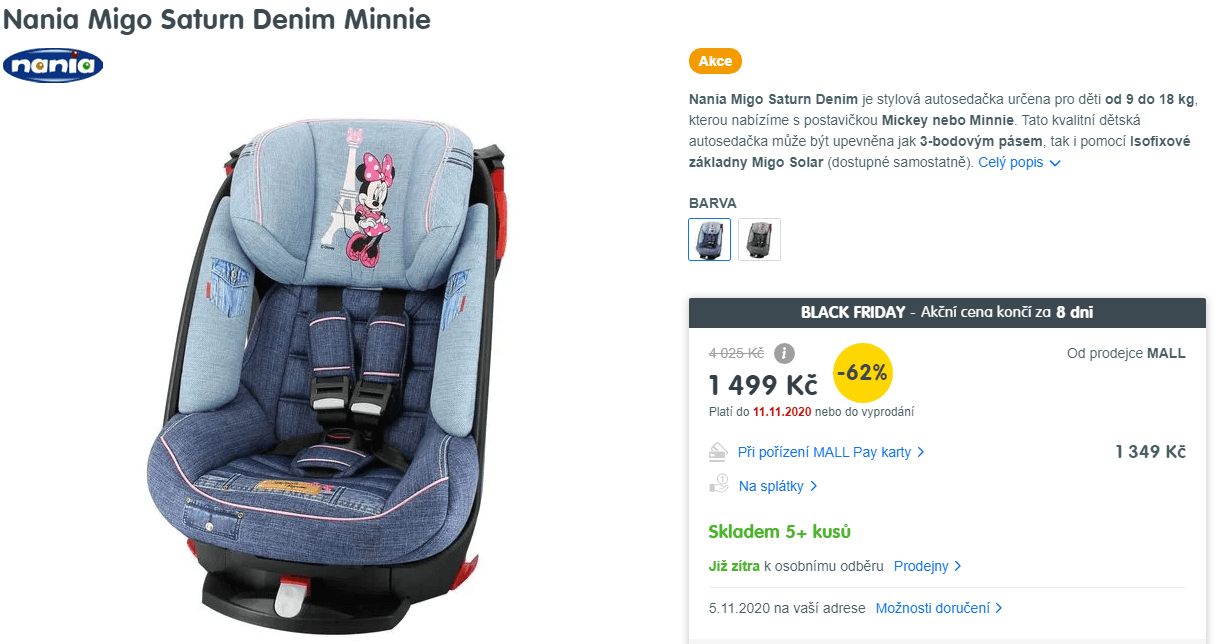 Autosedačka 9-18kg Nania Migo Saturn