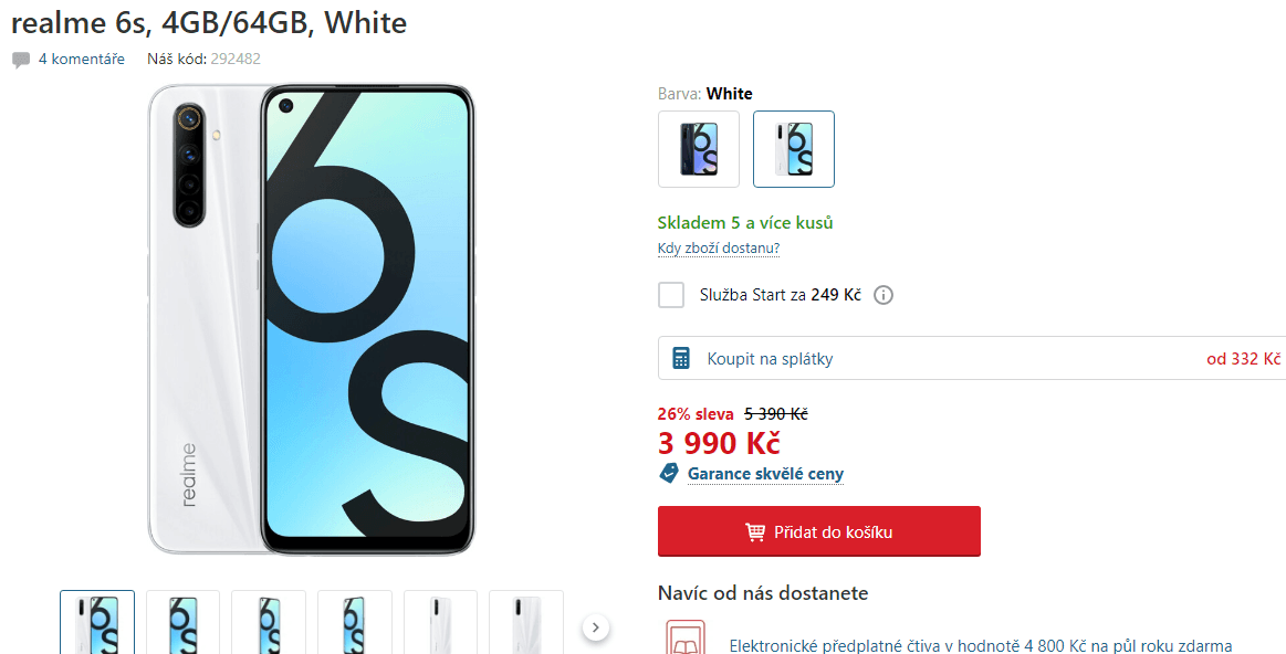 Realme, 8x 2,05GHz, 4GB RAM, 64GB