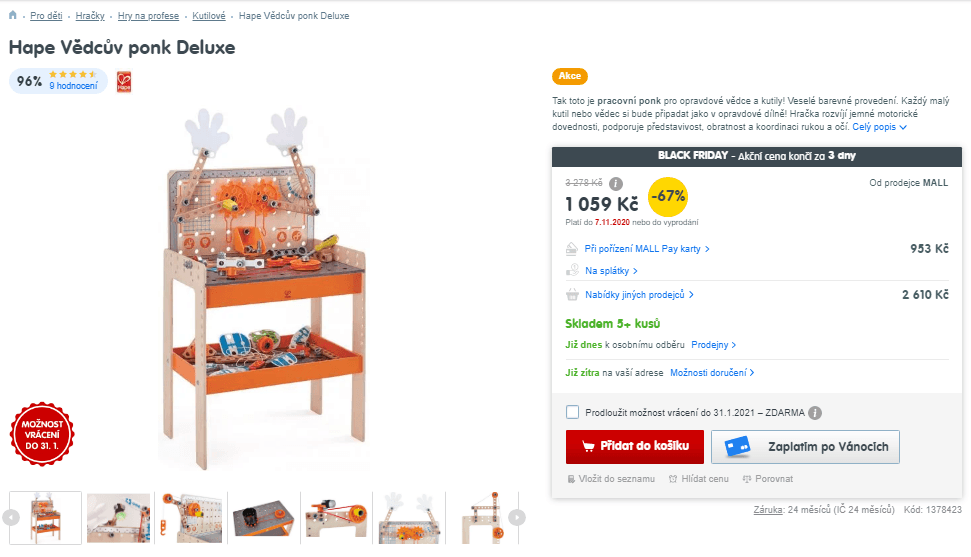 Vědcův ponk Deluxe Hape