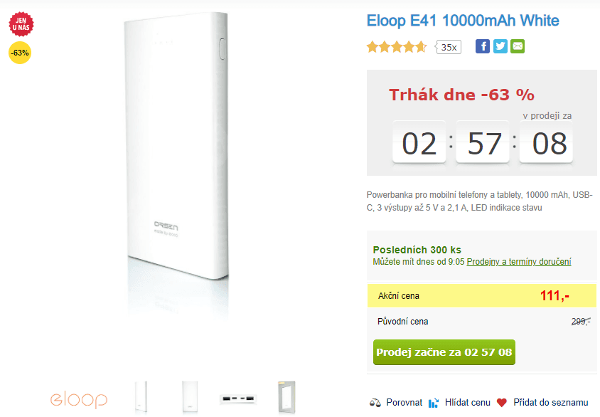 Powerbanka Eloop E41, 10000 mAh