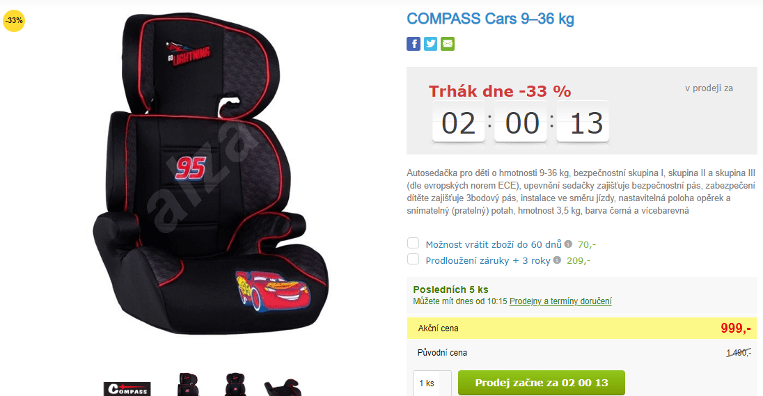 Autosedačka Compass Cars 9-36kg