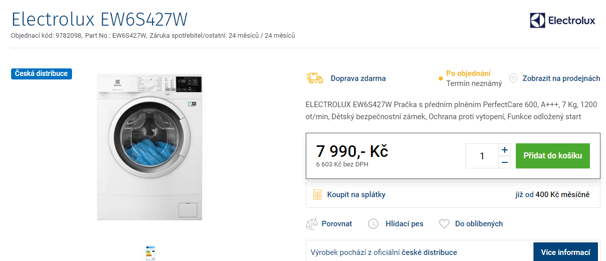 Electrolux, 7kg, 1200 ot., pára, A+++