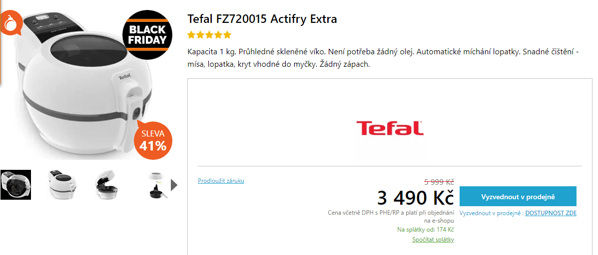 Horkovzdušná fritéza Tefal, míchadlo