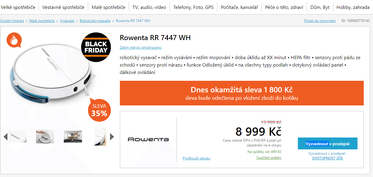 Robotický vysavač Rowenta 2v1, RR 7447