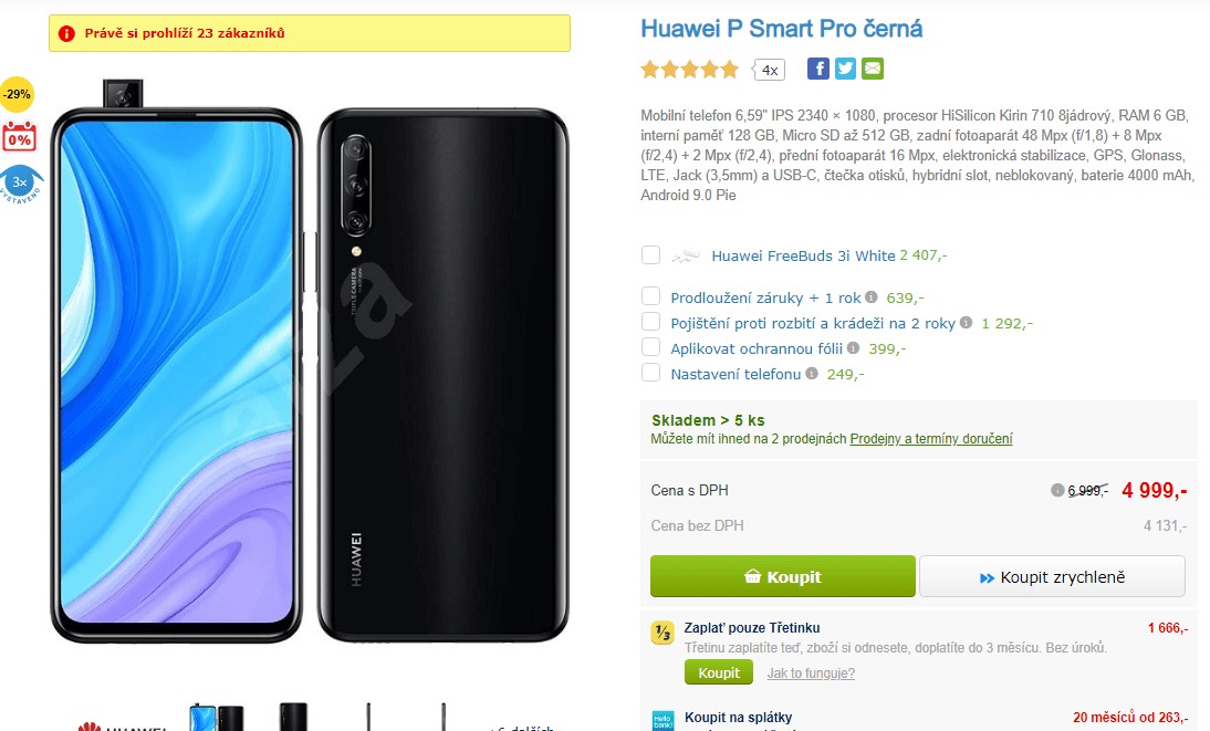 Huawei, 8x 2,2GHz, 6GB RAM, 6,59"