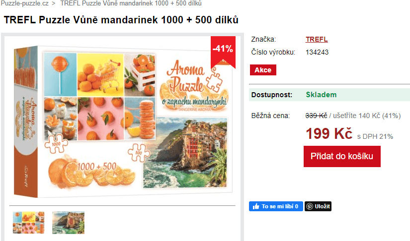 Puzzle vůně mandarinek 1000 + 500