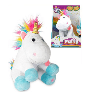 Jednorožec Puffy plyšový 26cm, baterie