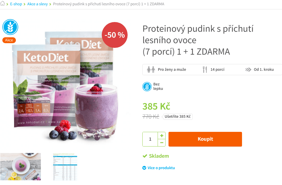 Proteinový pudink s příchutí lesního ovoce