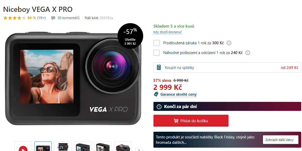 Akční kamera Niceboy VEGA X Pro