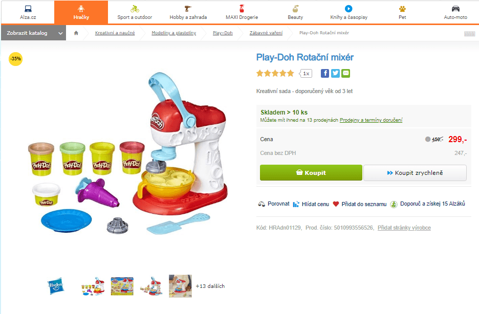 Play-Doh rotační mixér + 5 modelín