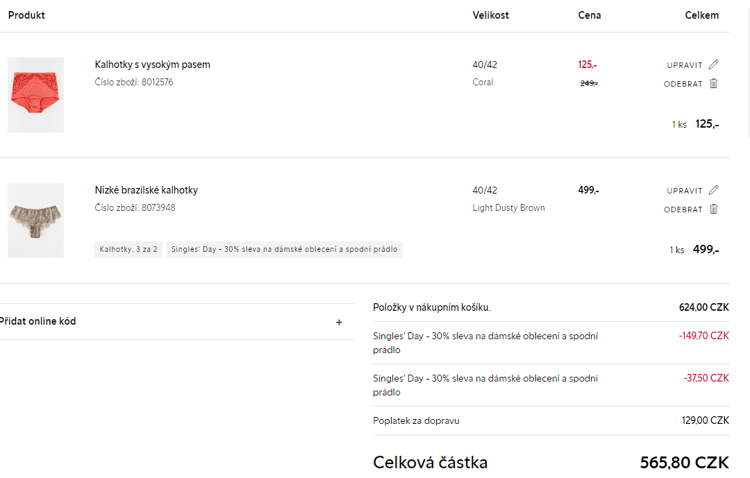 Extra -30% na dámské oblečení a prádlo