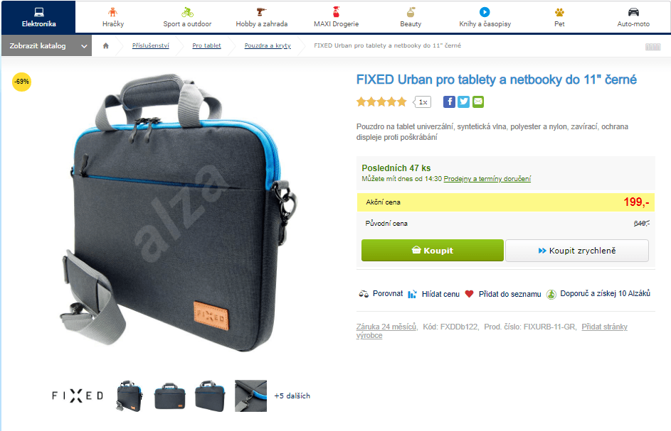 Pouzdro FIXED Urban pro tablety do 11"