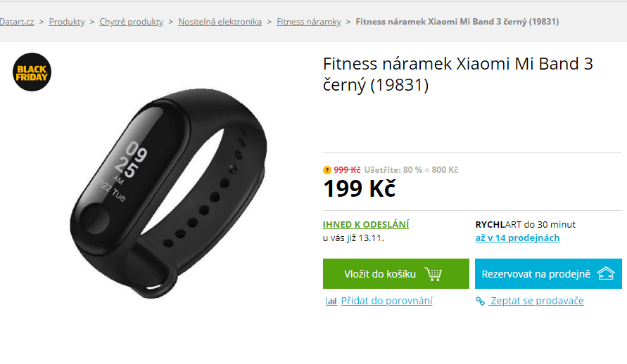 Fitness náramek Xiaomi Mi Band 3