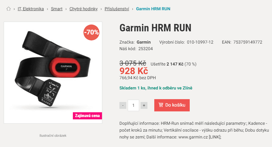 Hrudní pás Garmin HRM RUN