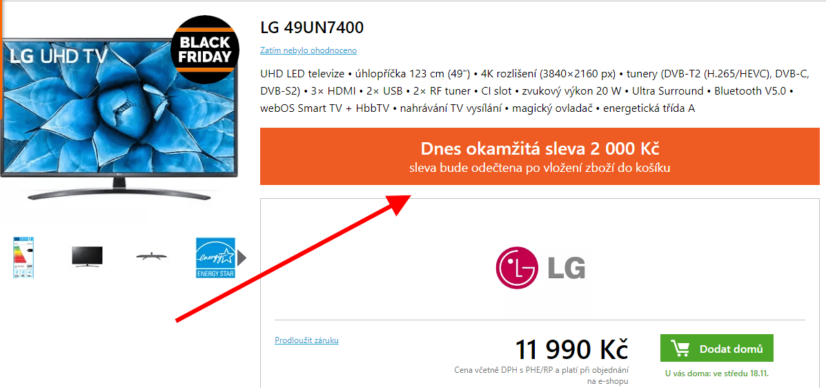 4K Smart TV, 123cm, HDR, Android, LG
