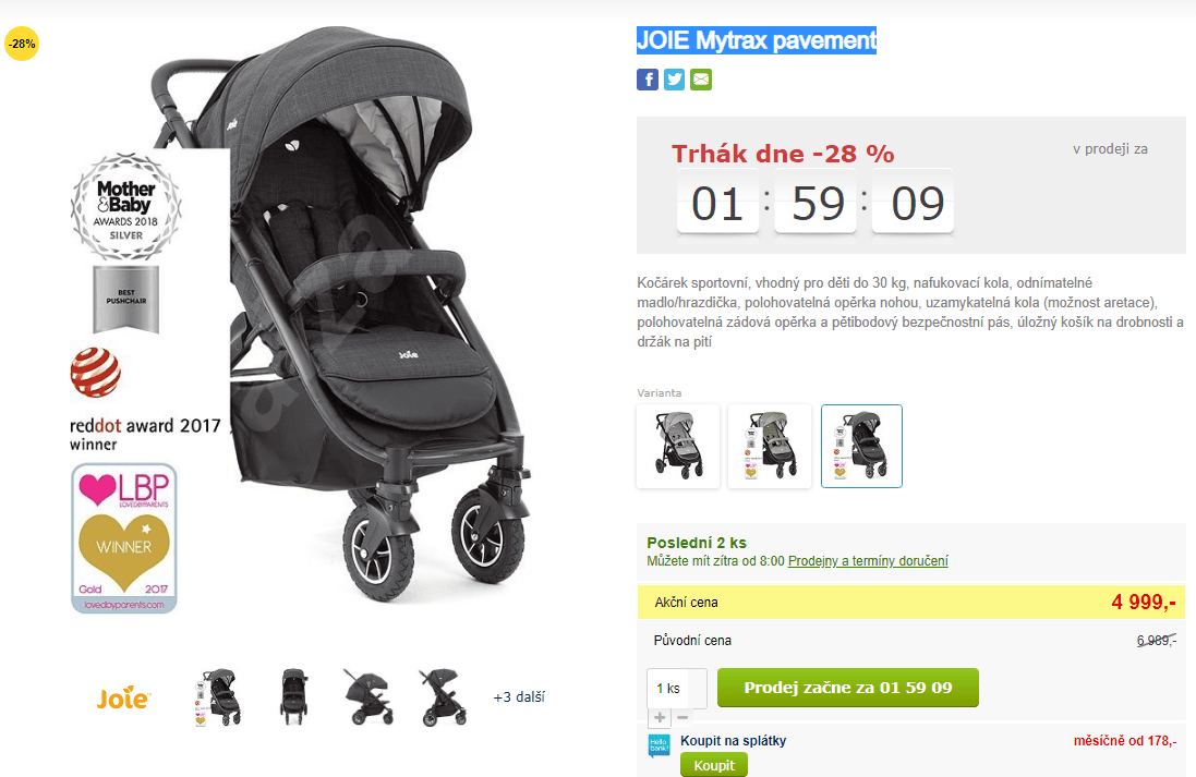 Sportovní kočárek Joie Sport MYTRAX 