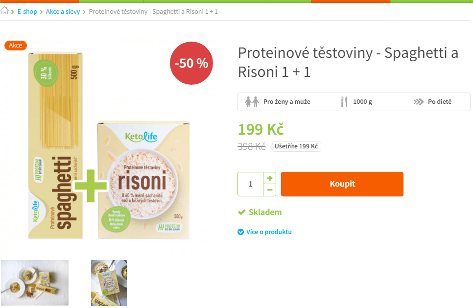Proteinové těstoviny - Spaghetti 500g