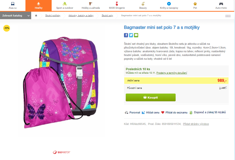 Školní set Bagmaster, 1. - 3. třída