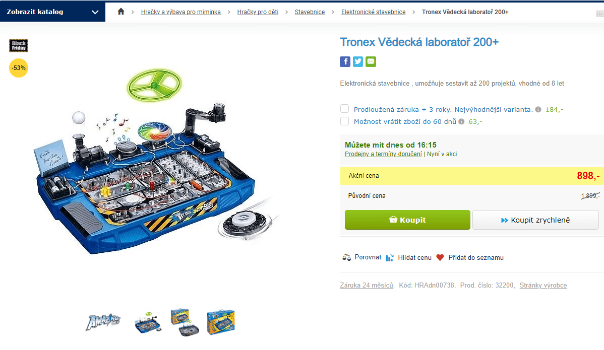 Stavebnice Tronex Vědecká laboratoř 200+