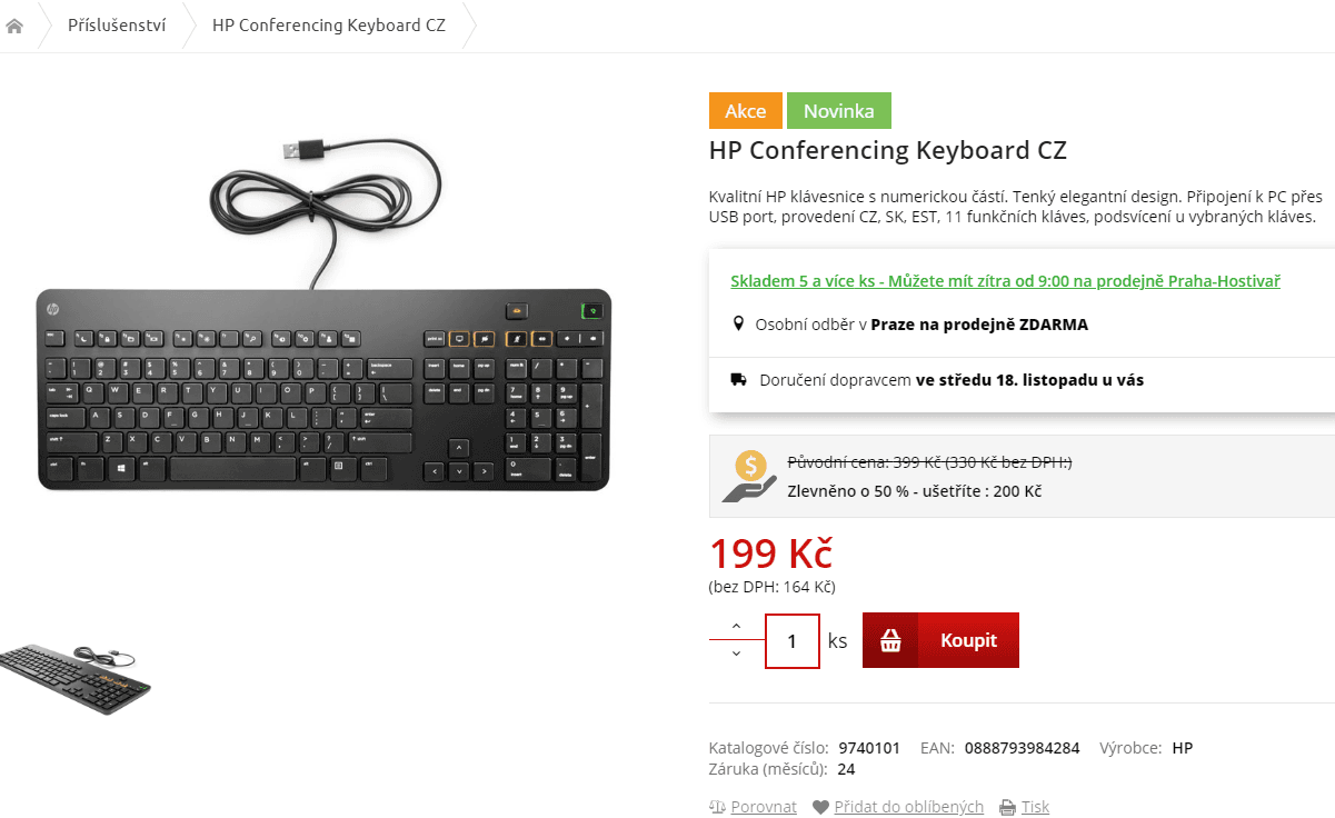Klávesnice HP Conferencing Keyboard CZ