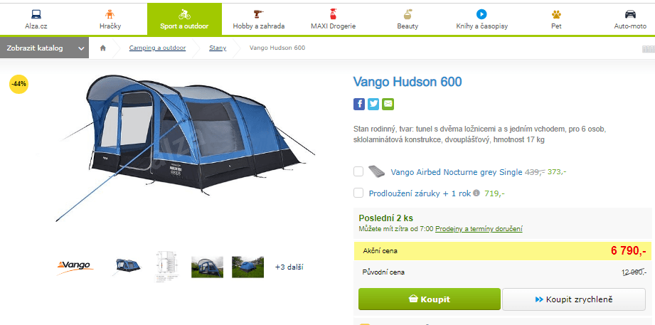 Stan rodinný Vango Hudson pro 6 osob
